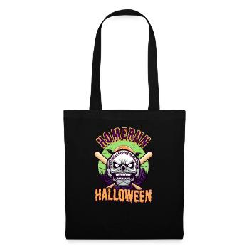 Baseball Halloween Homerun Baseball Schädel - Stoffbeutel - Schwarz - Vorne