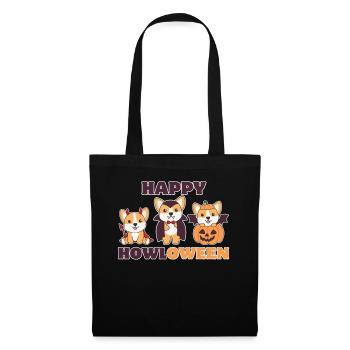 Corgi Happy Howloween Pumpkin Vampire Costume - Tote Bag - black - Front