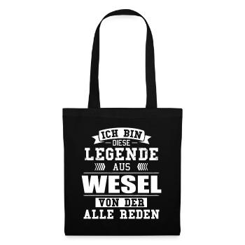 Stadt Wesel Deutschland Legende Spruch - Stoffbeutel - Schwarz - Vorne