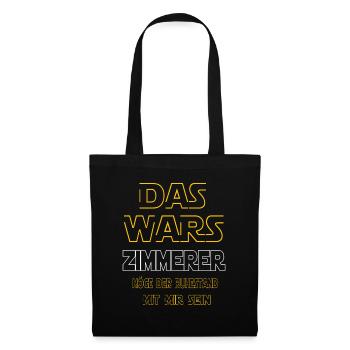 Rente Zimmerer Rente Geschenk - Stoffbeutel - Schwarz - Vorne