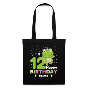Frog for the 12th birthday for children twelve years - Tote Bag - black - Front