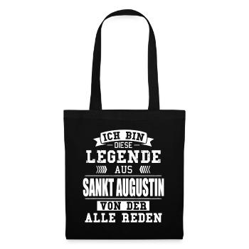 Stadt Sankt Augustin Deutschland Legende Spruch - Stoffbeutel - Schwarz - Vorne