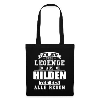 Stadt Hilden Deutschland Legende Spruch - Stoffbeutel - Schwarz - Vorne
