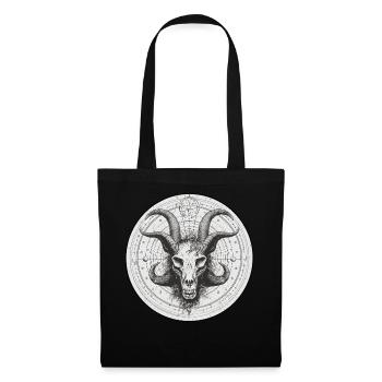 Creepy Satanic Baphomet Skull Unholy Mystic Occult - Stoffbeutel - Schwarz - Vorne