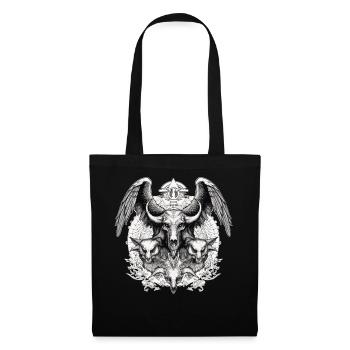Creepy Demon Skull Occult Horror Gothic Wicca - Stoffbeutel - Schwarz - Vorne
