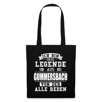 Stadt Gummersbach Deutschland Legende Spruch - Stoffbeutel - Schwarz - Vorne