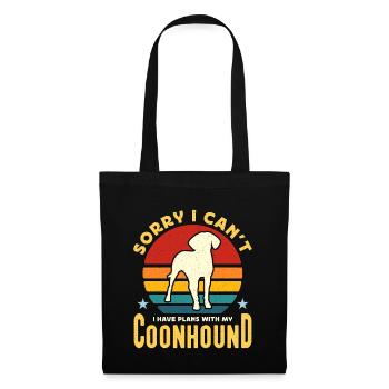 Coonhound Sorry I Can't I Have Retro Dog Breed - Stoffbeutel - Schwarz - Vorne