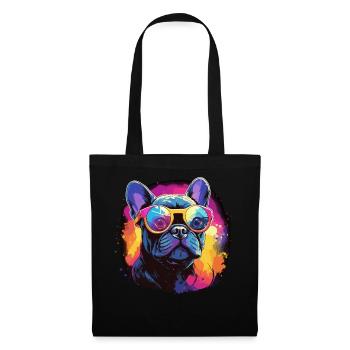 80s 90s Synthwave French Bulldog - Tote Bag - black - Front