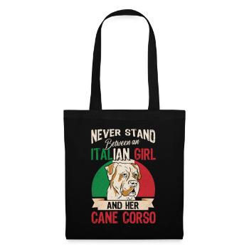 Une Italienne et son Corso de canne - Sac en tissu - noir - Devant