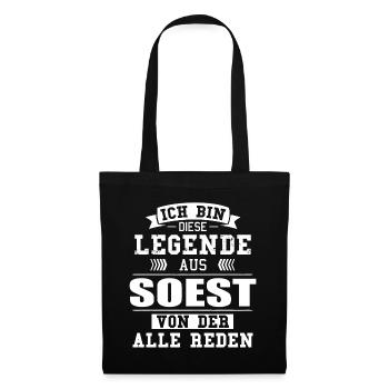 Stadt Soest Deutschland Legende Spruch - Stoffbeutel - Schwarz - Vorne