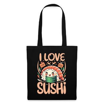 Süße Sushi Freude - Für Sushi-Liebhaber mit Herz - Stoffbeutel - Schwarz - Vorne