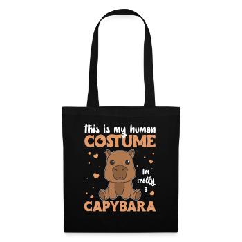 this is my human costume I'm really a capybara - Tote Bag - black - Front
