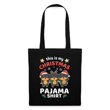Rottweiler Pyjamas de Noël Chiens - Sac en tissu - noir - Devant