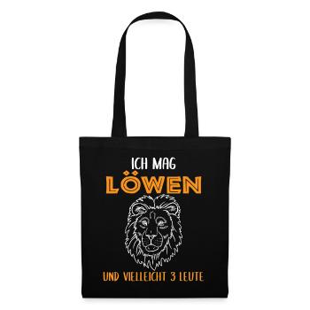 Löwen & 3 Leute – Mein Rudel - Stoffbeutel - Schwarz - Vorne