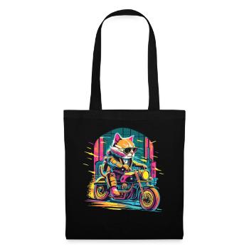 Ride with Paws - Katzenpower auf dem Bike - Stoffbeutel - Schwarz - Vorne