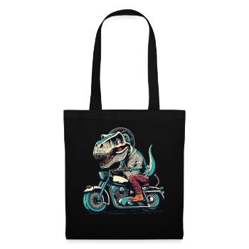T-Rex Biker - Une balade primitive - Sac en tissu - noir - Devant