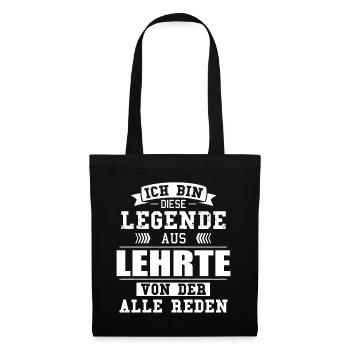 Stadt Lehrte Deutschland Legende Spruch - Stoffbeutel - Schwarz - Vorne