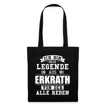 Stadt Erkrath Deutschland Legende Spruch - Stoffbeutel - Schwarz - Vorne