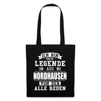 Stadt Nordhausen Deutschland Legende Spruch - Stoffbeutel - Schwarz - Vorne