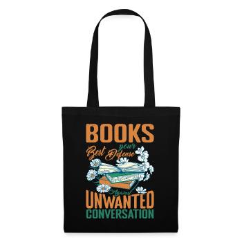 Les livres, la meilleure défense contre les conversations indésirables1 - Sac en tissu - noir - Devant