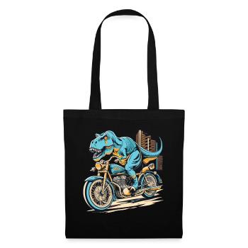 TRex rides a motorcycle - Tote Bag - black - Front