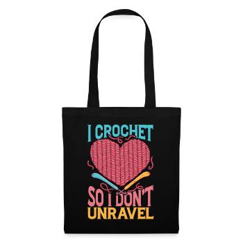 Je crochete pour ne pas démêler - Sac en tissu - noir - Devant