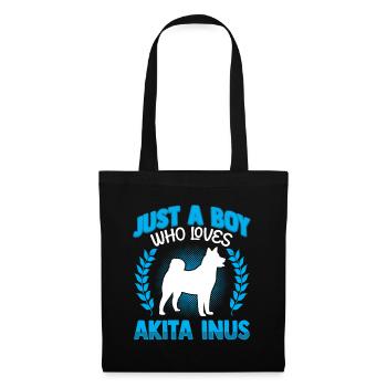 Boy who loves Akita Inu Shiba Inu - Tote Bag - black - Front