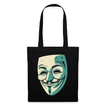 Guy Fawkes Maske - Stoffbeutel - Schwarz - Vorne