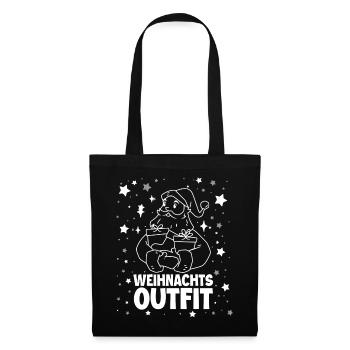 Weihnachts Outfit Weihnachtsmann - Stoffbeutel - Schwarz - Vorne