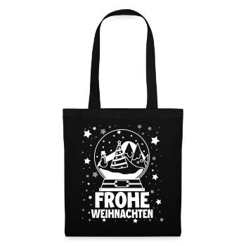 Frohe Weinachten - Stoffbeutel - Schwarz - Vorne