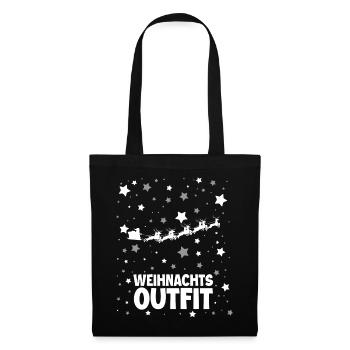 Weihnachts Outfit Rentier - Stoffbeutel - Schwarz - Vorne