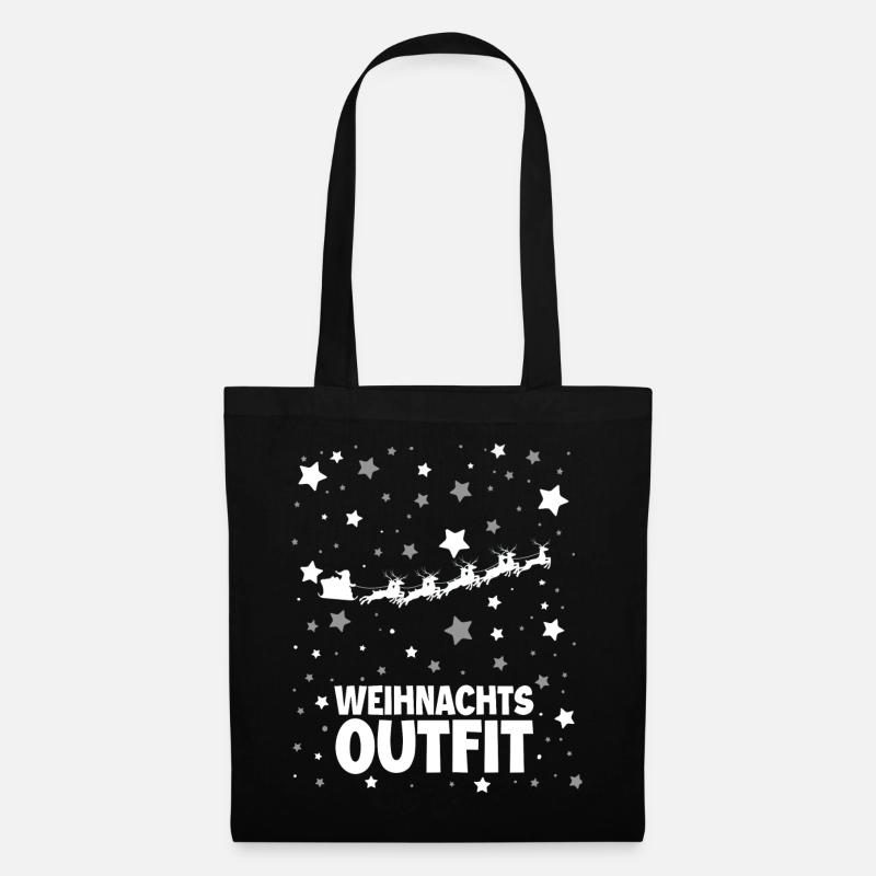 Weihnachts Outfit Rentier - Stoffbeutel - Schwarz
