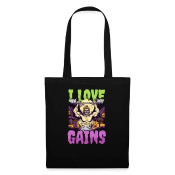Bodybuilding Halloween I Love Gains - Tote Bag - black - Front