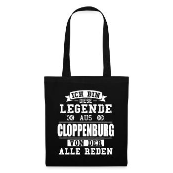 Stadt Cloppenburg Deutschland Legende Spruch - Stoffbeutel - Schwarz - Vorne