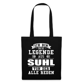 Stadt Suhl Deutschland Legende Spruch - Stoffbeutel - Schwarz - Vorne