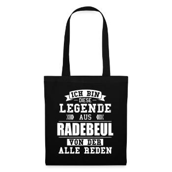 Stadt Radebeul Deutschland Legende Spruch - Stoffbeutel - Schwarz - Vorne