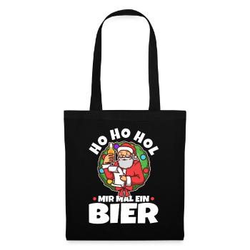 Ho Ho Hol mir mal ein Bier - Stoffbeutel - Schwarz - Vorne