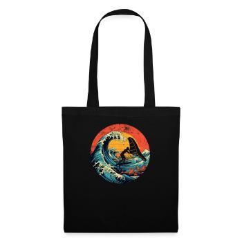 Wingfoil Surfer Wingfoiling Board Vintage - Tote Bag - black - Front