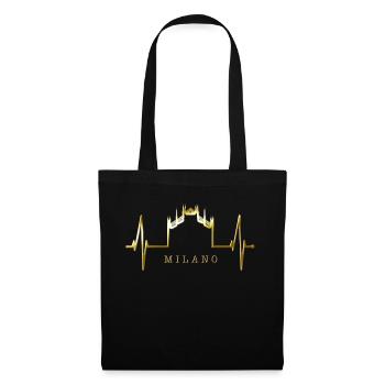 Milan Skyline Italie Heartbeat Fan Love Milano - Sac en tissu - noir - Devant
