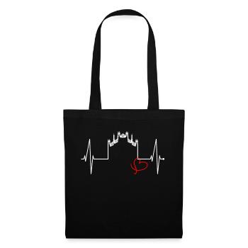 Milan Skyline Italie Heartbeat Fan Love Milano - Sac en tissu - noir - Devant