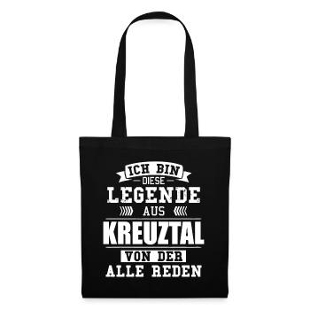 Stadt Kreuztal Deutschland Legende Spruch - Stoffbeutel - Schwarz - Vorne