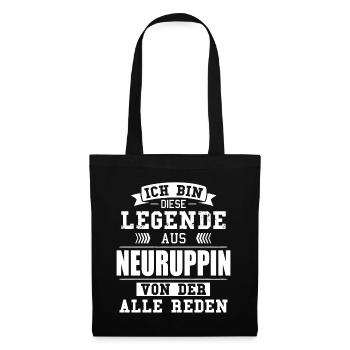 Stadt Neuruppin Deutschland Legende Spruch - Stoffbeutel - Schwarz - Vorne