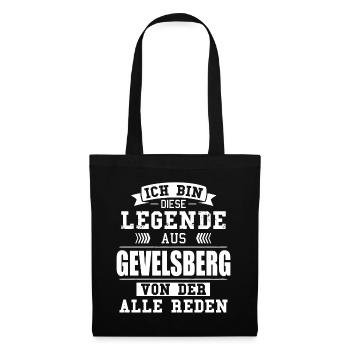 Stadt Gevelsberg Deutschland Legende Spruch - Stoffbeutel - Schwarz - Vorne