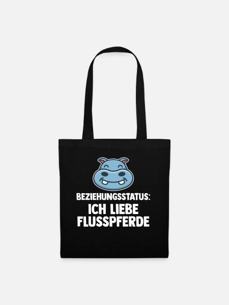 Nilpferd Flusspferd - Stoffbeutel - Schwarz