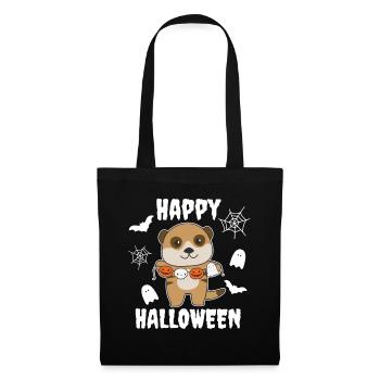 Suricate Joyeux Halloween Costume de Fantôme Citrouille - Sac en tissu - noir - Devant
