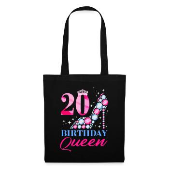 Birthday Queen 20 - Stoffbeutel - Schwarz - Vorne