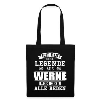 Stadt Werne Deutschland Legende Spruch - Stoffbeutel - Schwarz - Vorne