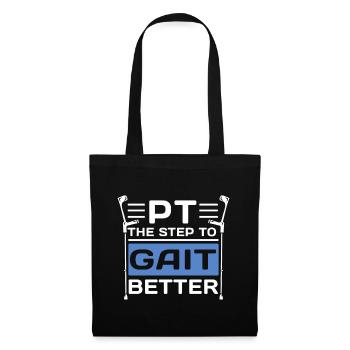 PT Physiotherapie Physiotherapeutin Job - Stoffbeutel - Schwarz - Vorne