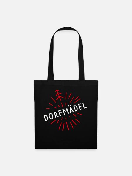 Dorfmädel Dorf Dorffest Landei Naturliebhaber - Stoffbeutel - Schwarz