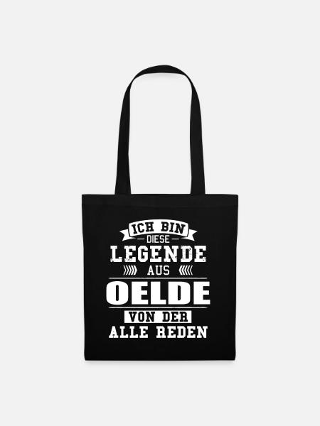 Stadt Oelde Deutschland Legende Spruch - Stoffbeutel - Schwarz